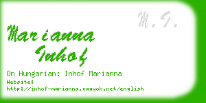 marianna inhof business card